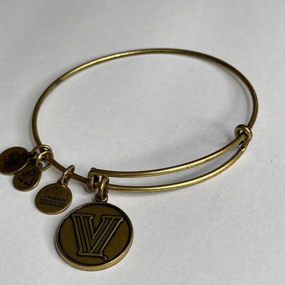 Villanova University Alex and Ani signed bracelet bangle  Gold Tone - Picture 8 of 10